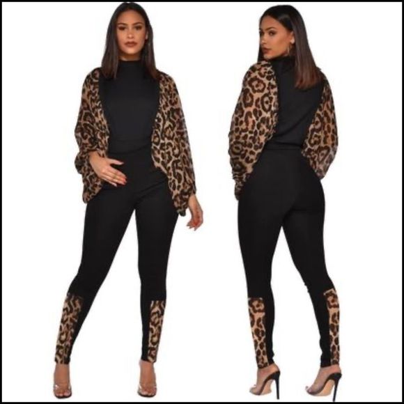 Pants - Sexy Leopard printed lantern jumpsuit